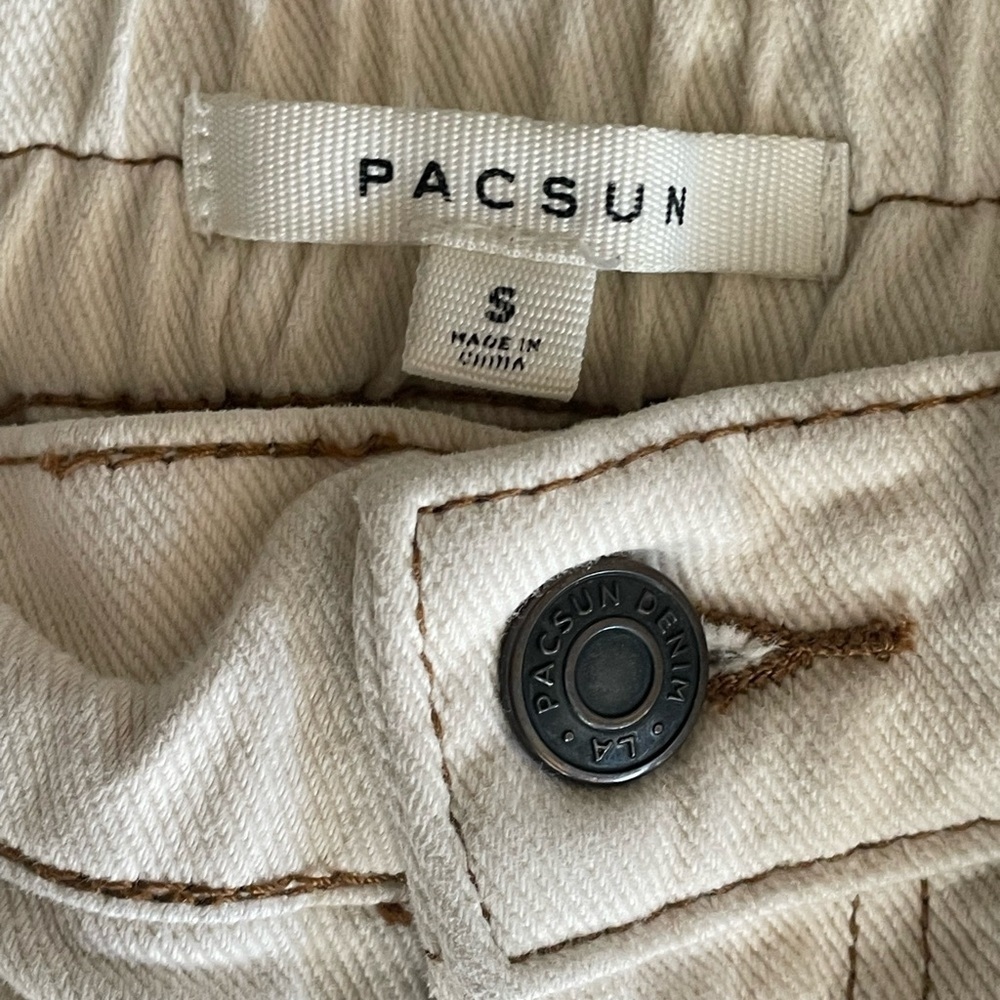 PacSun Women white Cream Cargo Pants Size: Small 100% cotton - Picture 6 of 8